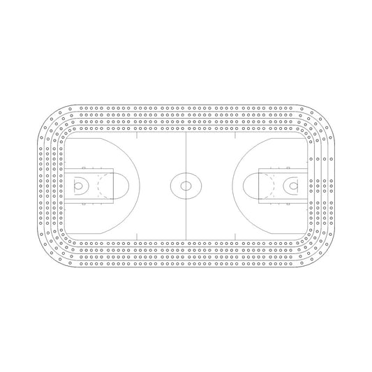 The Hardwood Classic | Basketball Court Multi-Level 4-Lane Cribbage Board Template