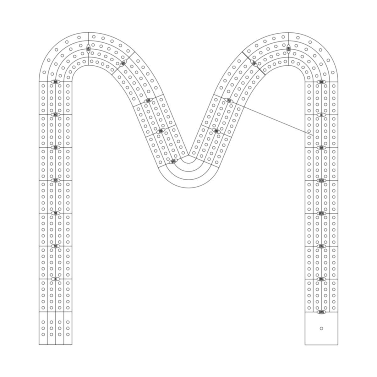 All Single Letter Cribbage Board Patterns From A to Z